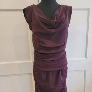 Mexx Metropolitan Burgandy Dress with Sheer Overlay